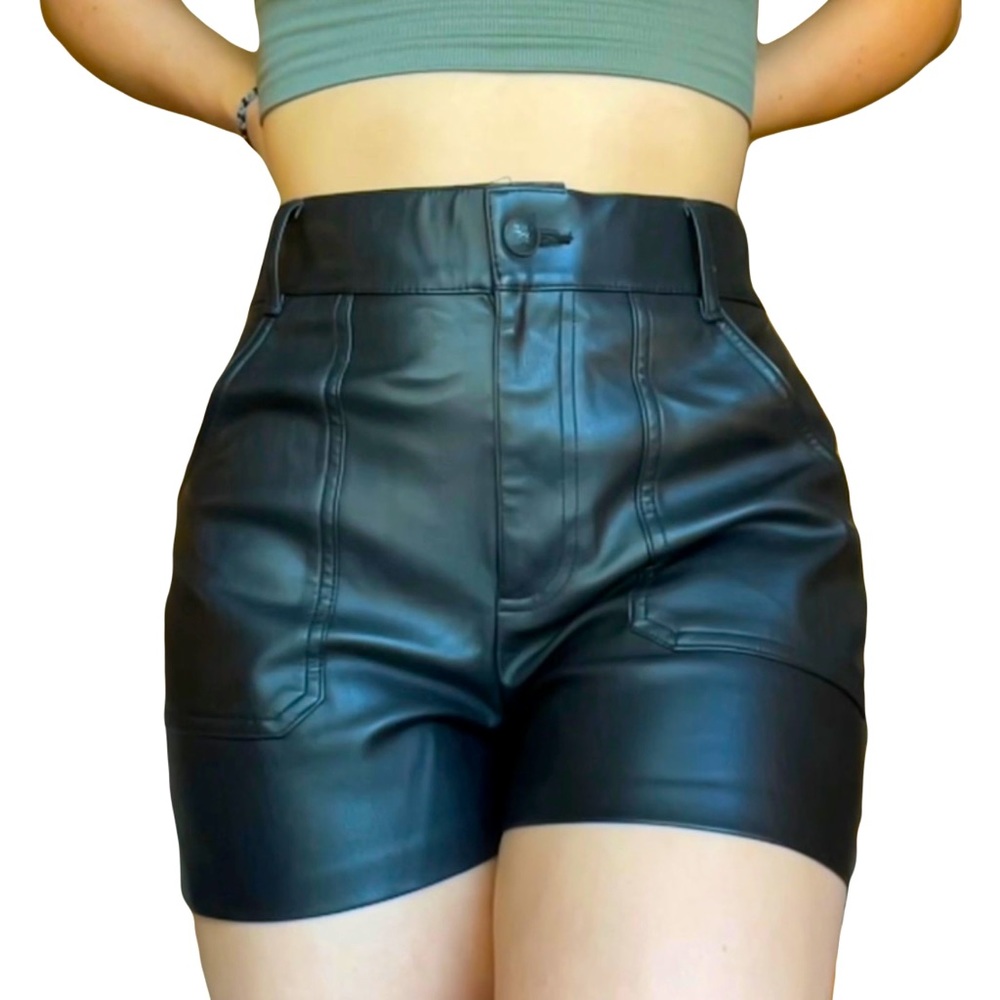 Zara Pleather black shorts